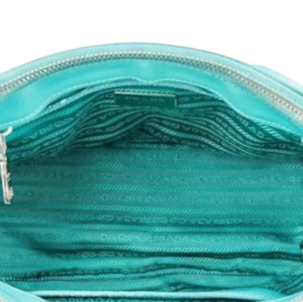 Like NEW Prada Galleria Saffiano LUX Leather Tote Handbag Giada Teal TIFFANY BLU - Picture 10 of 16